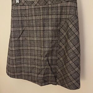 Banana Republic Wool Brown/Grey/black Plaid Mini Skirt